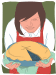 woman serving pie