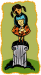 child on crumbling pedestal