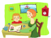 mom helping her daughter with homework