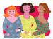 Three women having coffee together