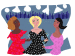 three women having cocktails